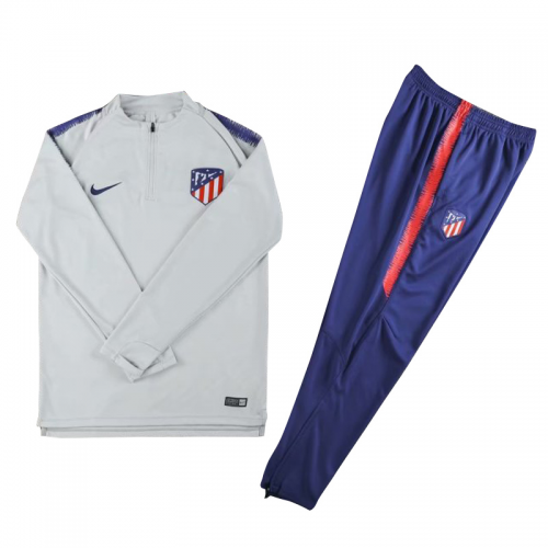 Kids Atletico Madrid 18/19 Training Sweat Top Tracksuit Grey With Pants